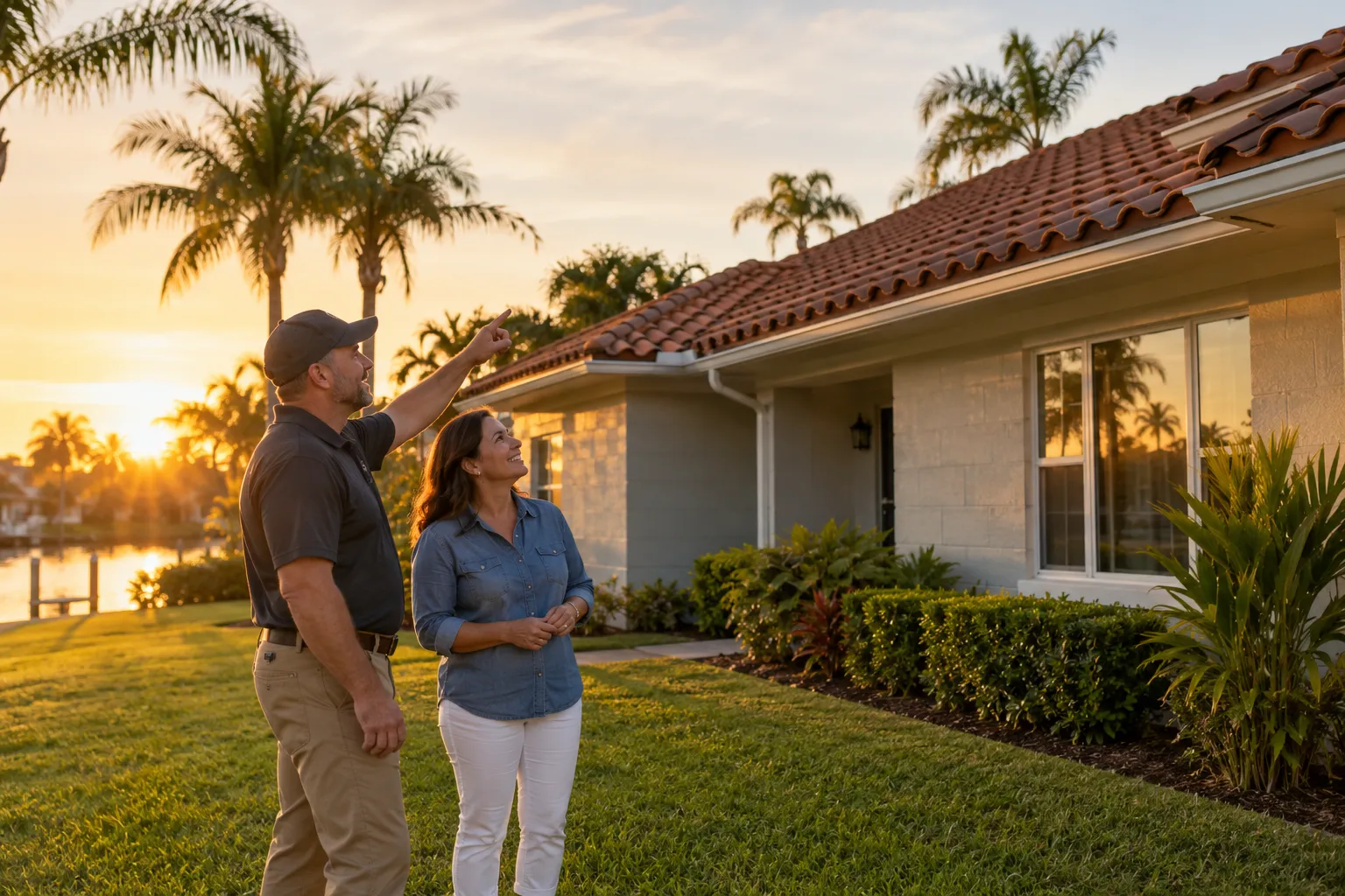 A home with a new roof in the Delray Beach area